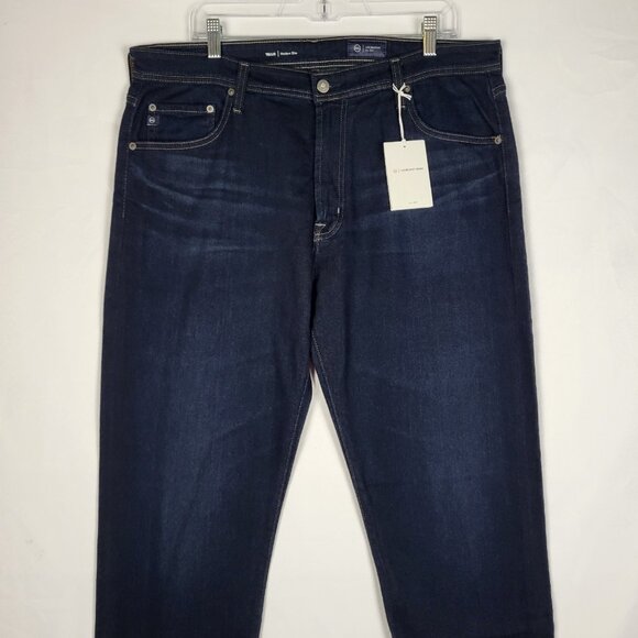 AG Adriano Goldschmied Tellis Modern Slim Stretch Dark Wash Jeans Sz 38× 34 NWT - Picture 2 of 7